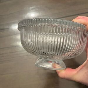 Vintage 5 inch Clear Glass Bowl with lid